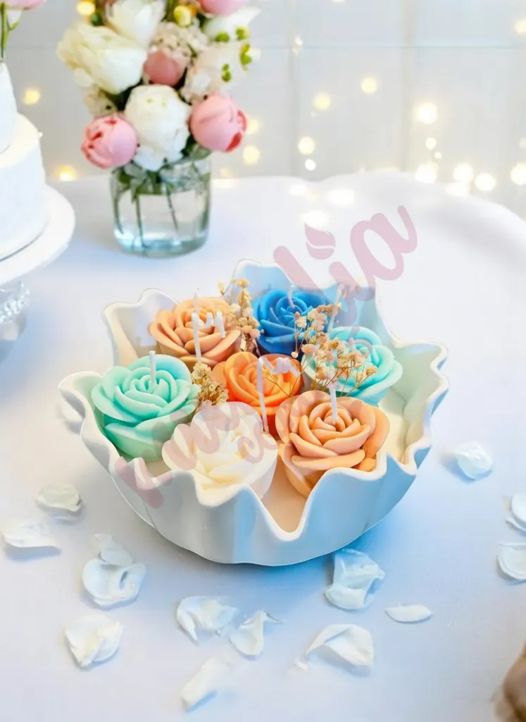 Sessiz Bahar Gülleri Temalı %100 Soyawax El Yapımı Doğal Mum