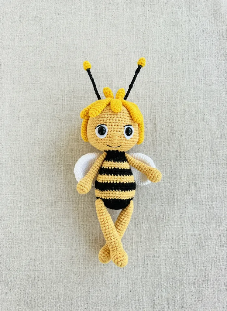 Sarı Siyah Örgü Arı Maya Oyuncak Bebek - El Emeği Oyuncak
