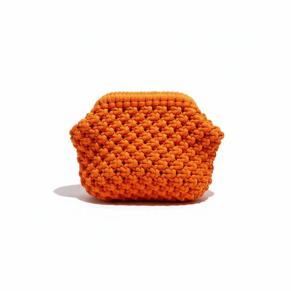 Örgü Çanta - Doris Turuncu Makrome İpliği El Yapımı
