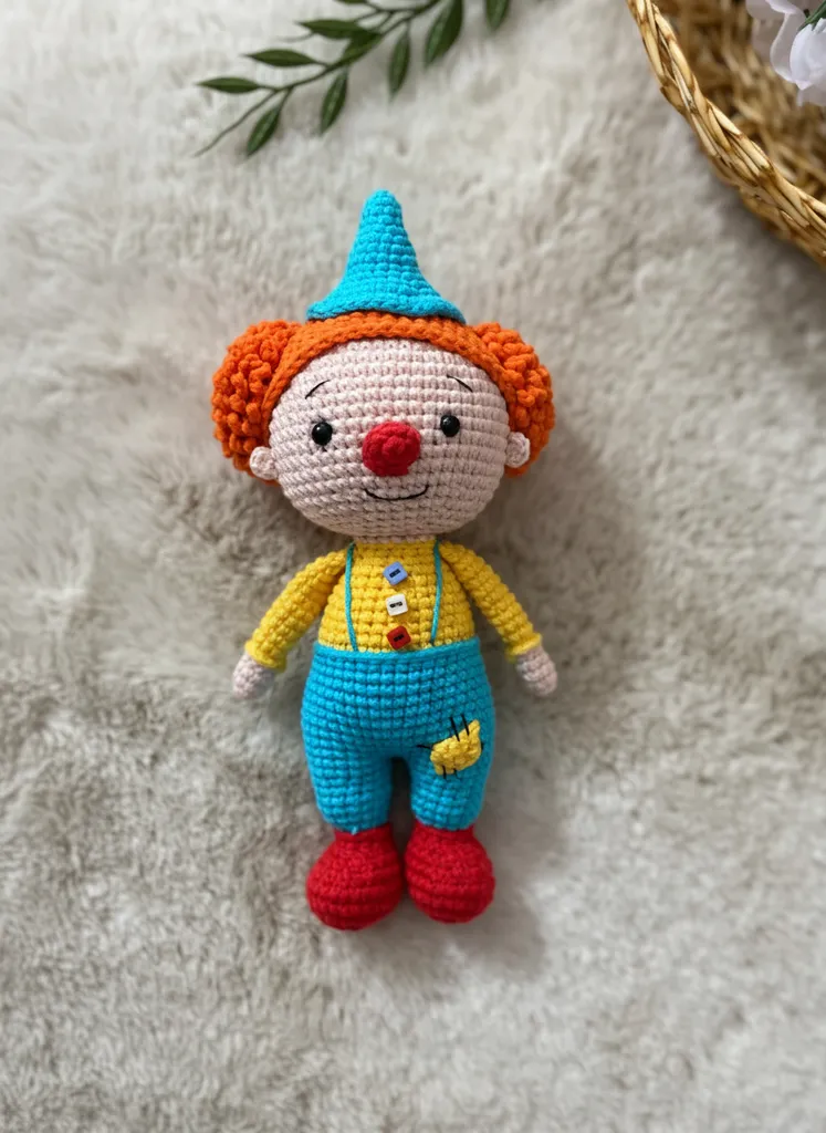 Örgü Amigurumi Palyaço Oyuncak Bebek - El Yapımı Hediyelik