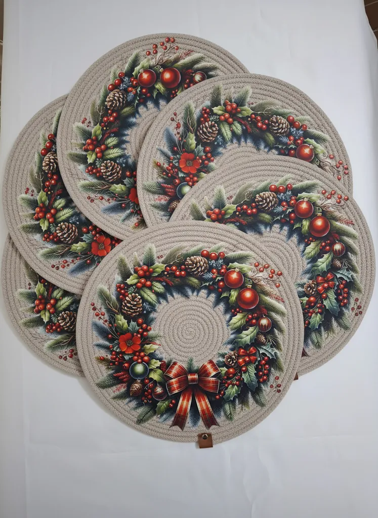 33x33 cm Tress Kordon İpliği Yılbaşı Supla - Masa Dekorasyonu