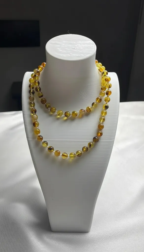 Doğal  Kehribar  Kolye - Fosilli Damla Kehribar Tasarım