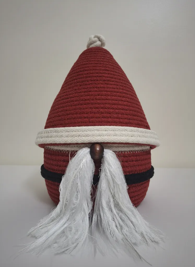 Kırmızı Yılbaşı Cüce Organizer - Tress Kordon İpten El Yapımı