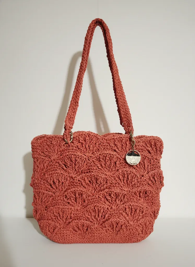 El Örgüsü Orta Boy Kağıt İp Çanta – Astar & Çıtçıtlı – El Emeği Tasarım