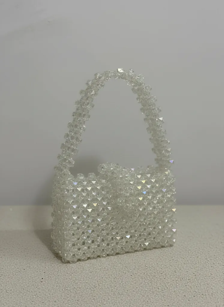 Şeffaf Kristal Boncuklu El Çantası - Özel Tasarım