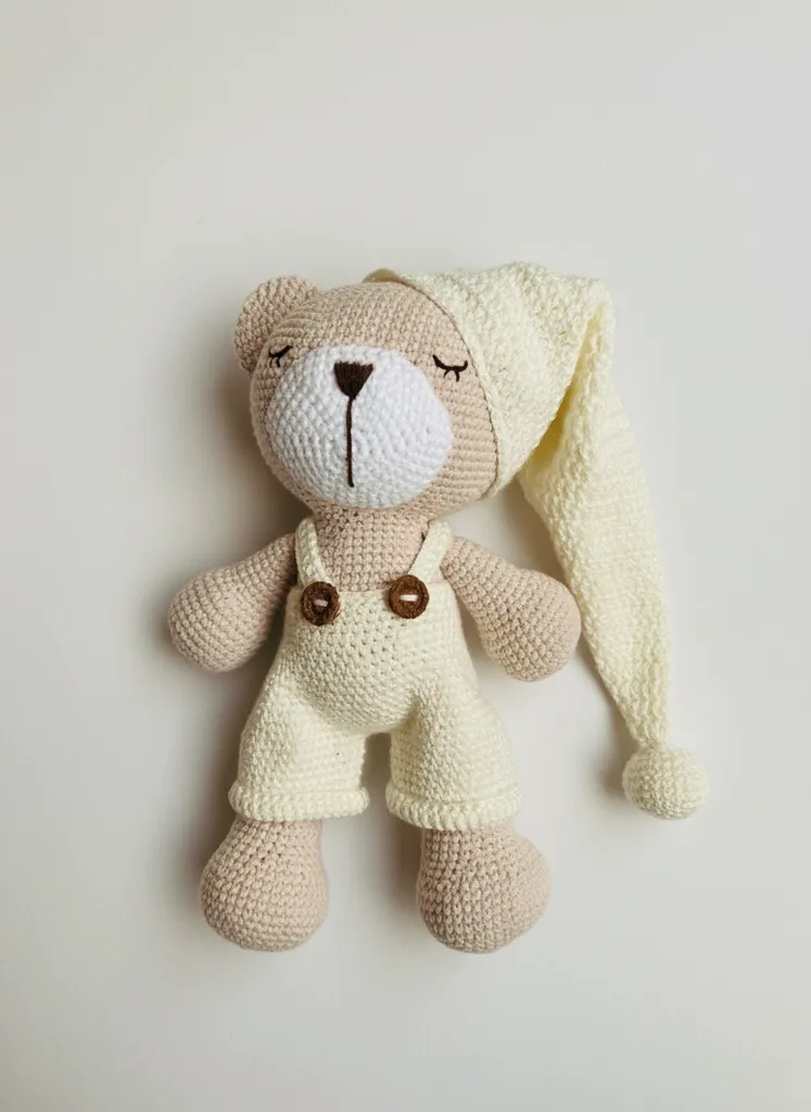 Amigurumi Uyku Tulumlu Tavşan Bebek Oyuncak - 27 cm - El Emeği