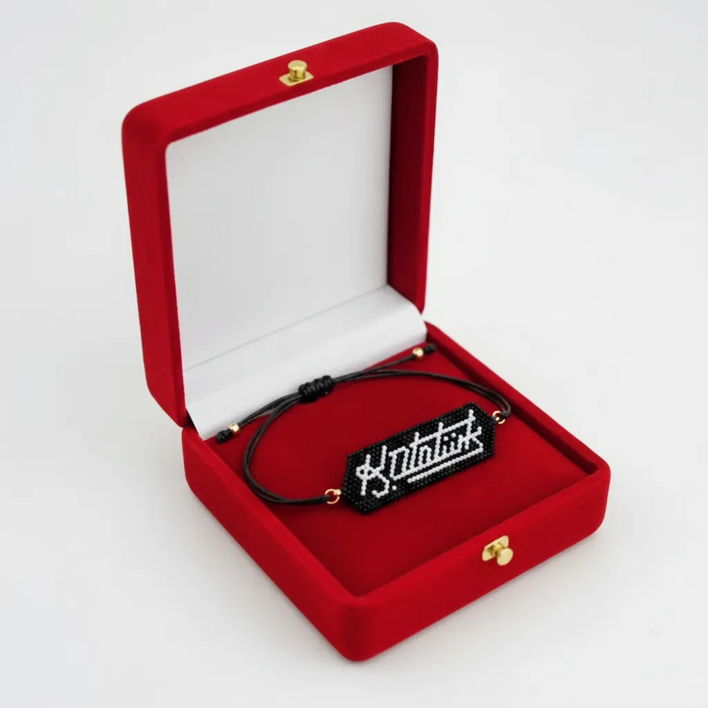 Atatürk İmzalı Siyah Miyuki Boncuk Bileklik - Ayarlanabilir