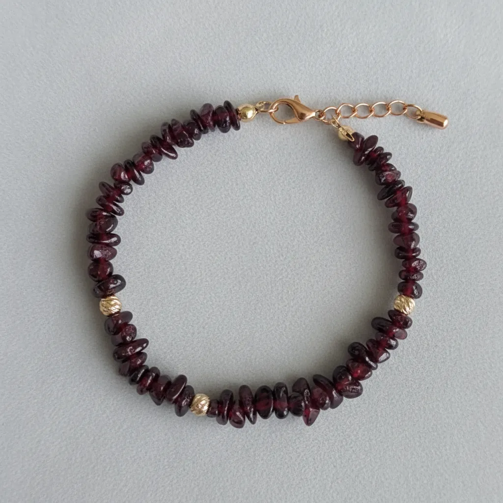 Granat (Lal) Taşı Doğal Taş Bileklik - Şifa ve Enerji Kaynağı