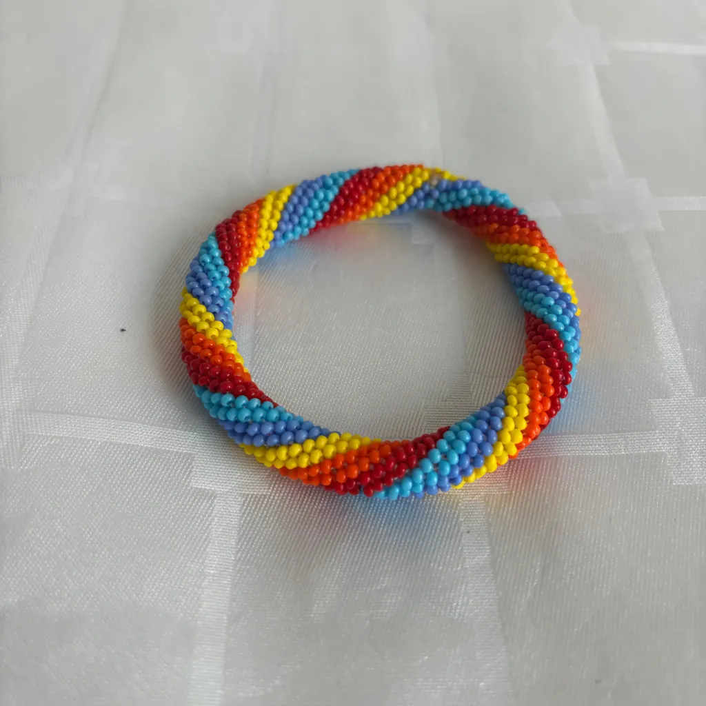 Gökkuşağı Renkli Boncuklu Çocuk Bileklik - Hapishane İşi