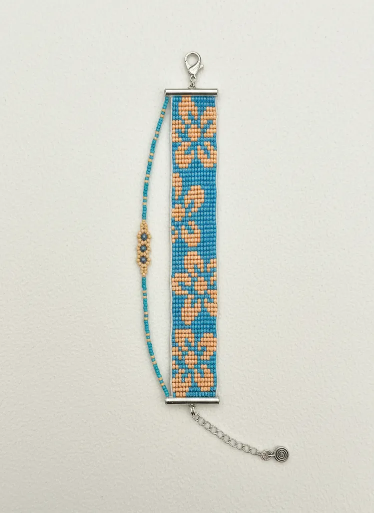 Miyuki Boncuk Dokuma Çift Katmanlı Mavi Bileklik Kombin Seti