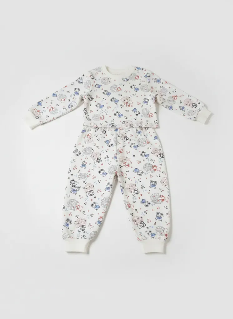 Desenli Pamuklu Çocuk Pijama Takımı - Kız ve Erkek Çocuklar İçin