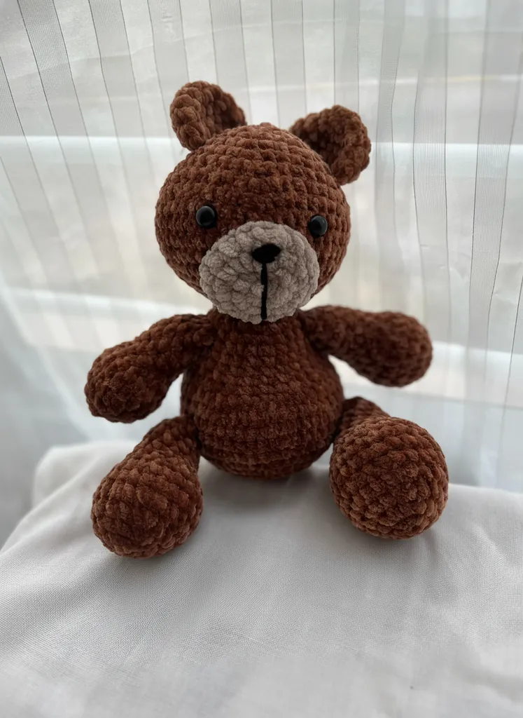 Kadife Kahverengi Oyuncak Ayıcık - Amigurumi El Emeği Bebek Hediyesi