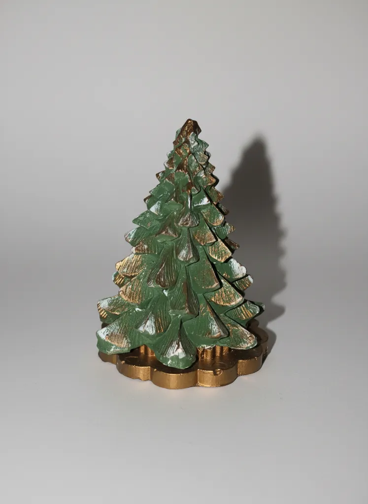 Taş Tozu Yeşil Yılbaşı Ağacı Biblo - El Yapımı Dekoratif