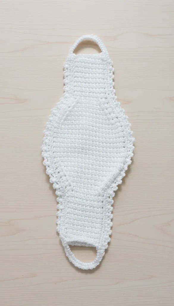 Beyaz Örgü Yüz Temizleme Kese Lifi - Sert Dokulu Cilt Bakım