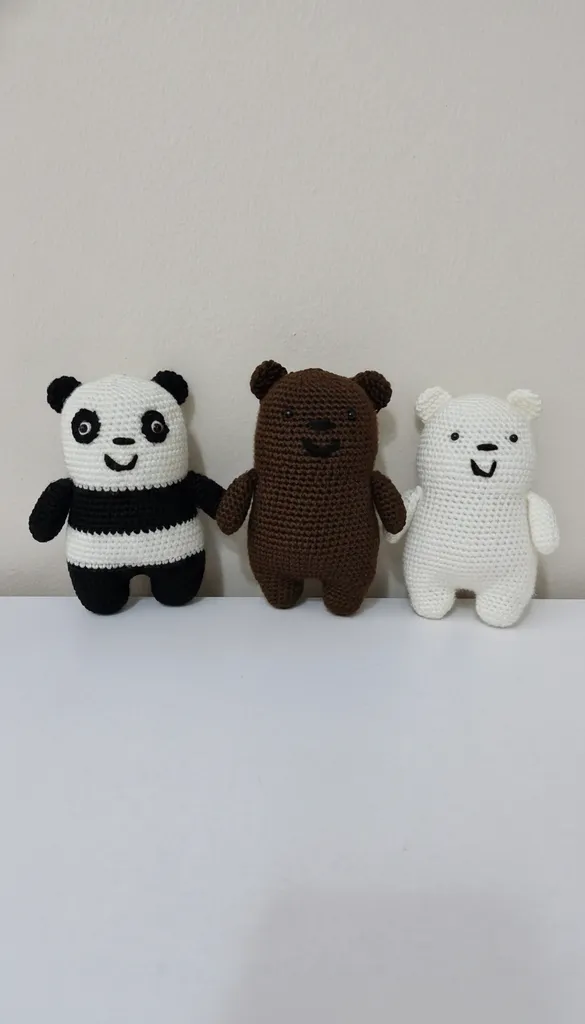 Kafadar Ayılar Amigurumi Oyuncak Bebek - 15 cm El Emeği