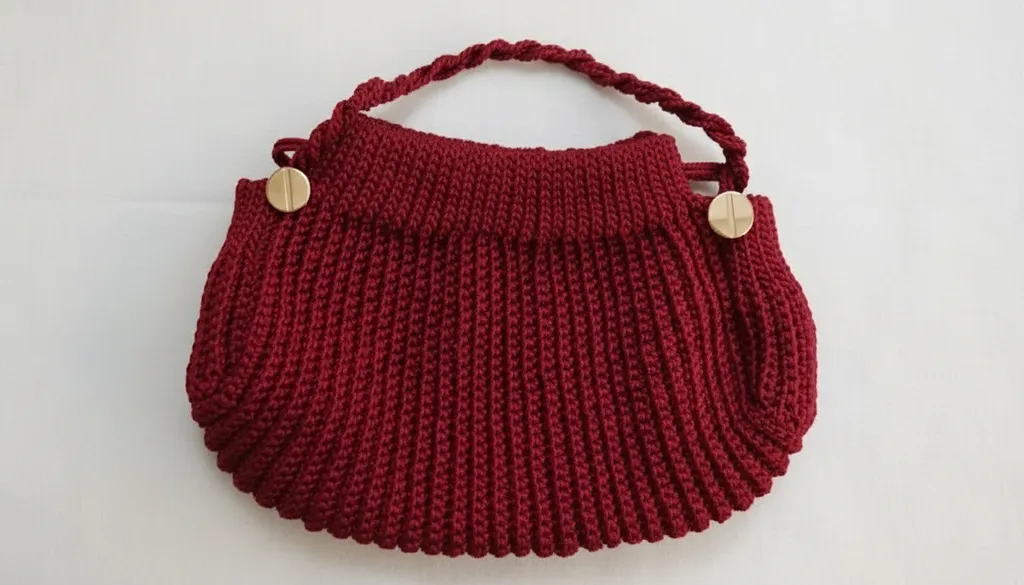 Bordo Makrome Örgü Omuz Çantası - Davet ve Günlük Kullanım