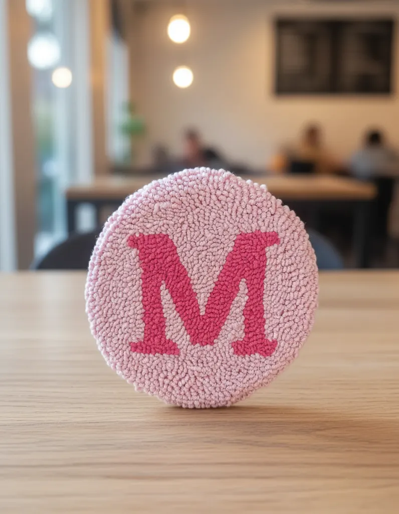 El Yapımı Harf Desenli Punch Bardak Altlığı Serisi (Kişiye Özel)