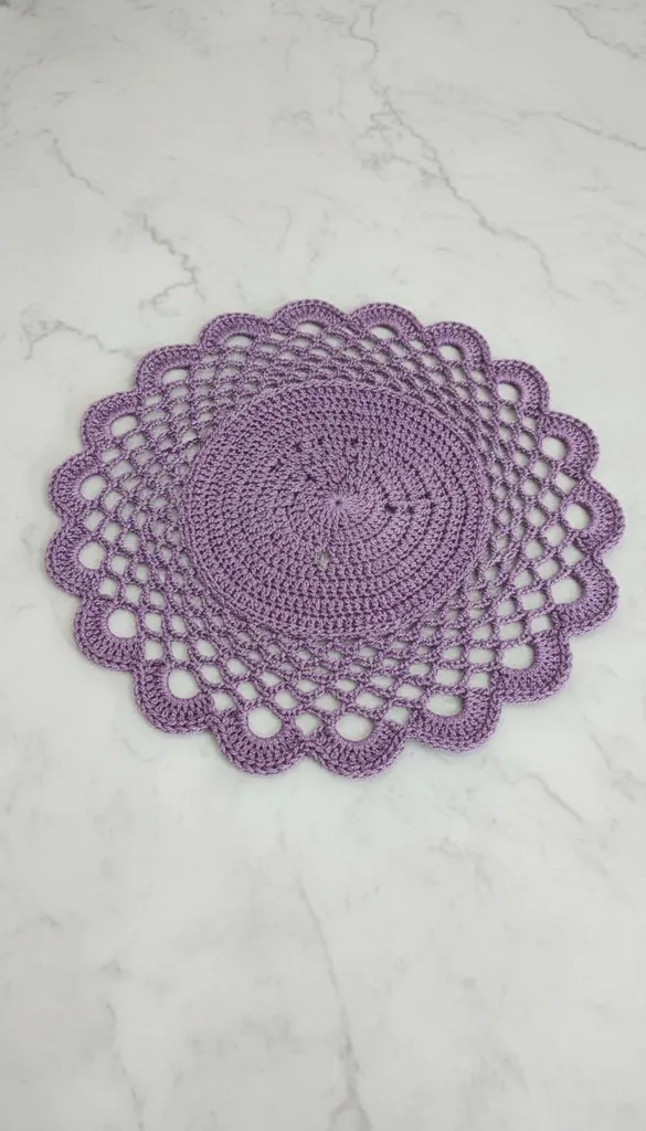 File Detaylı Mor Supla - Masa Servis Sunum Suplası (1 Adet)