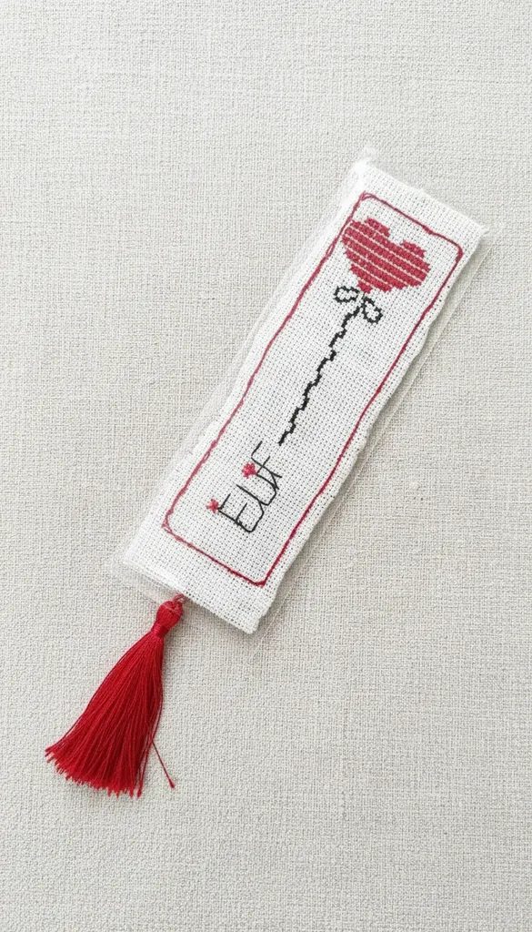 Kişiye Özel Kanaviçe Kitap Ayracı - İsim İşlemeli, El Emeği