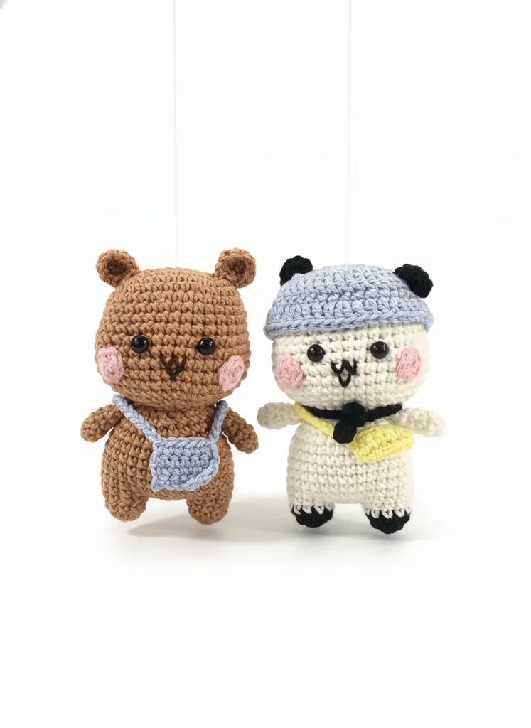 Örme Oyuncak Anahtarlık veya Ayna Süsü - Dudu & bubu Model (2 Adet)