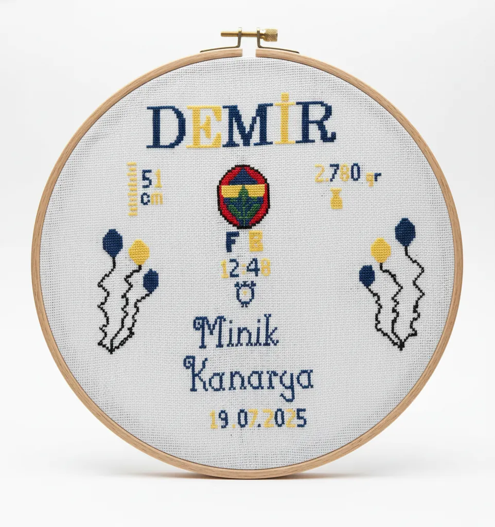 Bebek Doğum Kasnağı - Kişiye Özel İsimli ve Fenerbahçe Logolu