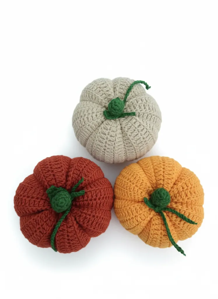 Örgü Balkabağı Dekoratif Süs - Sonbahar Temalı El Emeği