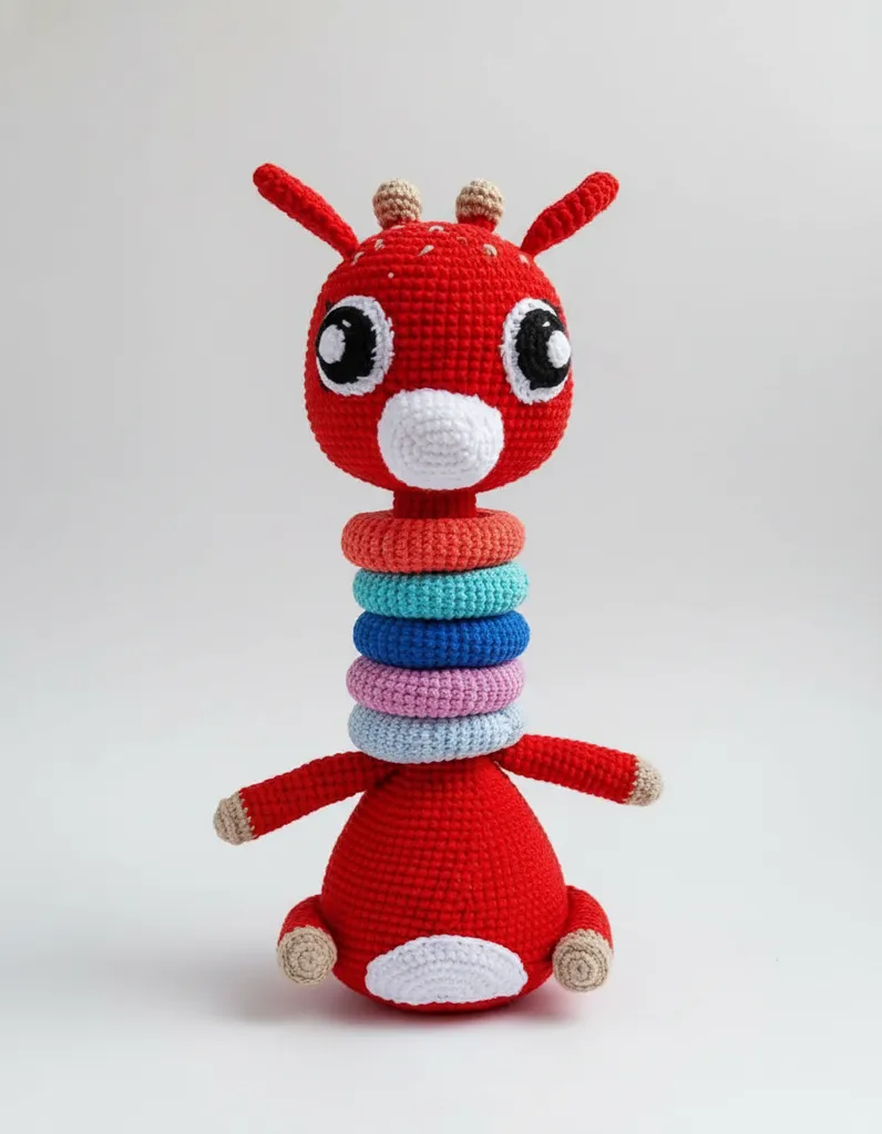 Kırmızı Örgü Oyuncak Zürbik - Eğitici ve Motor Geliştirici