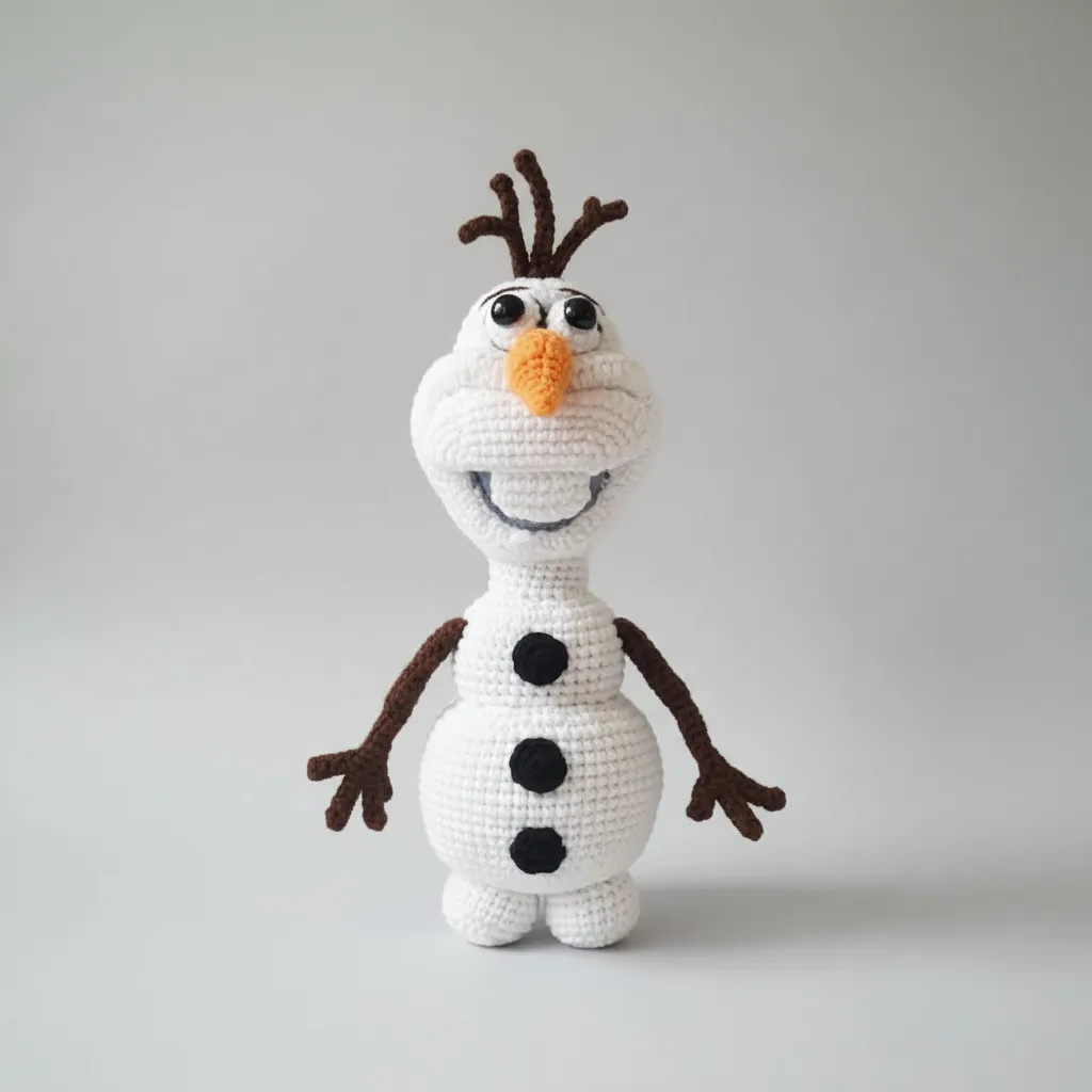 Amigurumi Olaf Oyuncak Bebek - 20 cm Boyunda - El Emeği