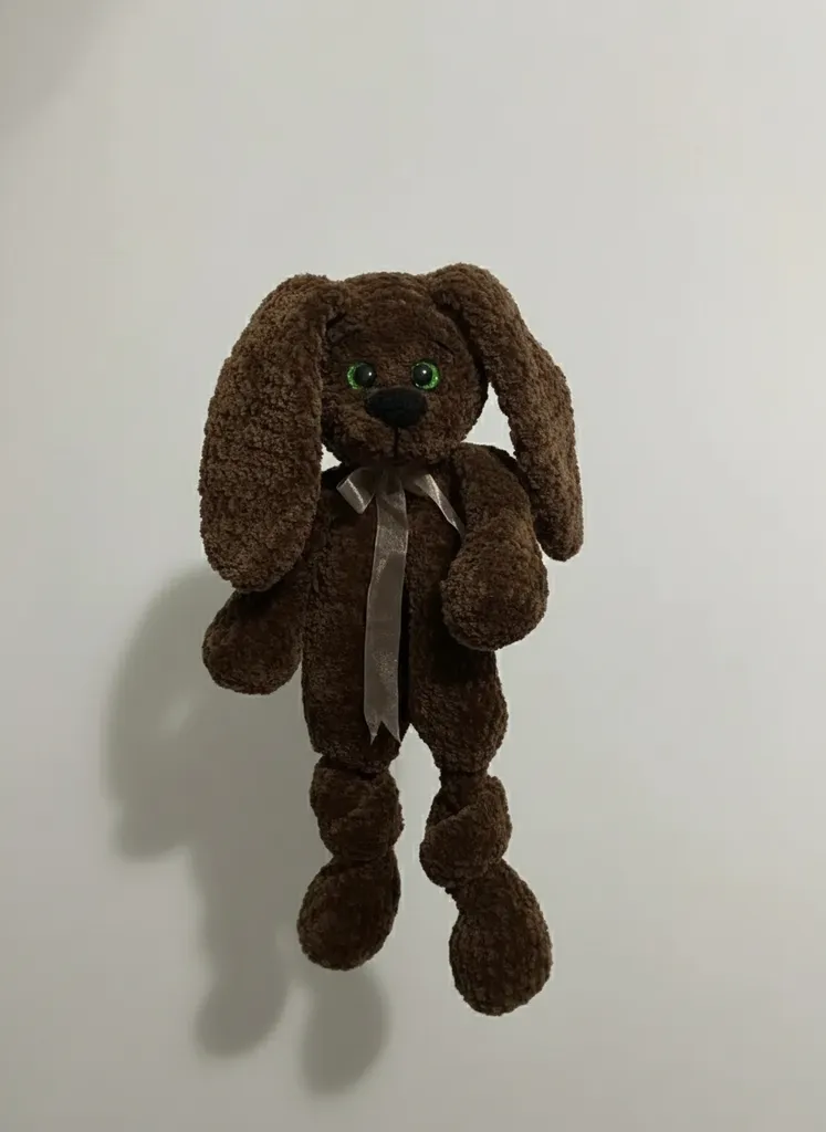 Kahverengi Örgü Oyuncak Köpek - Uykucu Köpüş Peluş Bebek