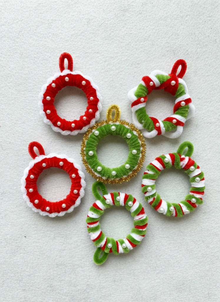 Şönil Ağaç Süsü Yılbaşı Dekorasyonu - El Yapımı Çelenk (Adet)