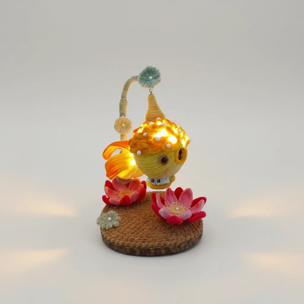 Şönil Balık Temalı Gece Lambası - El Yapımı Dekoratif Aydınlatma