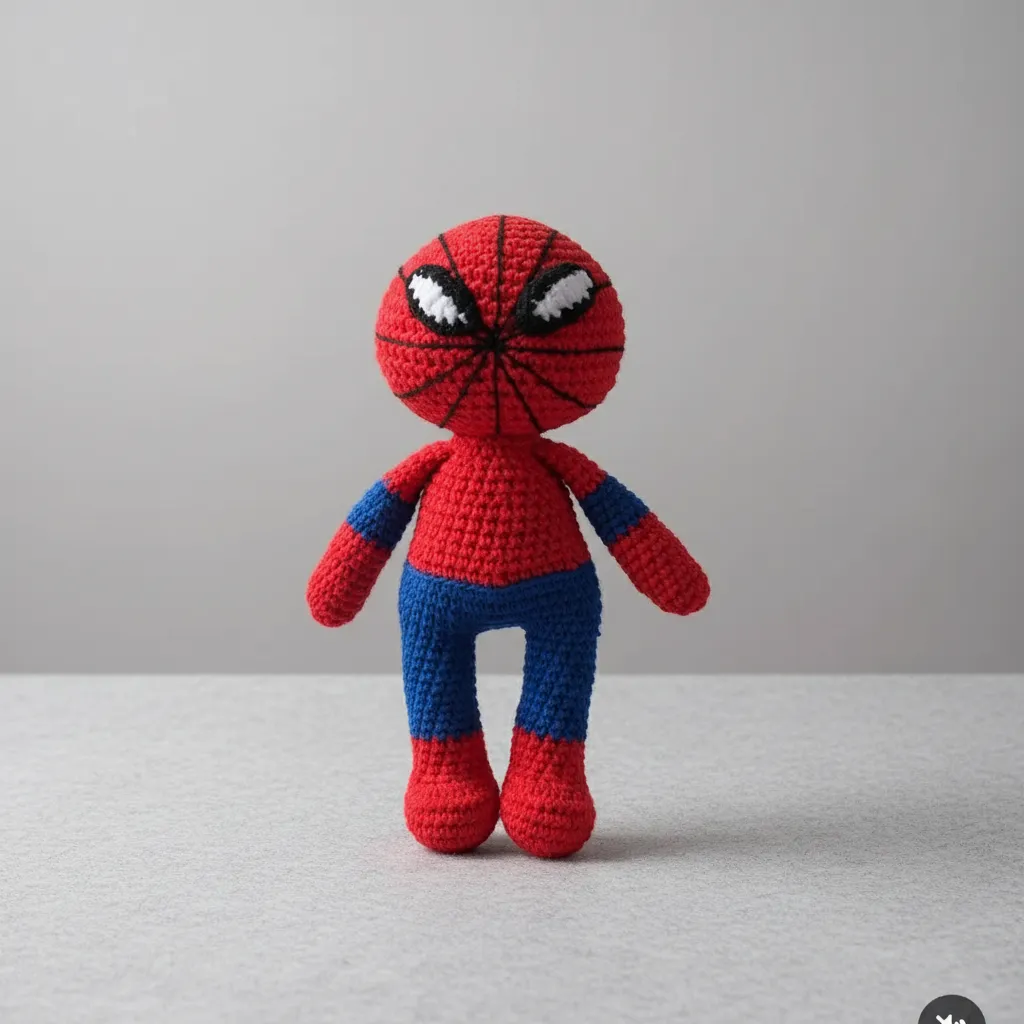 Örümcek Adam Amigurumi Oyuncak - 20 cm El Emeği Bebek Hediyesi