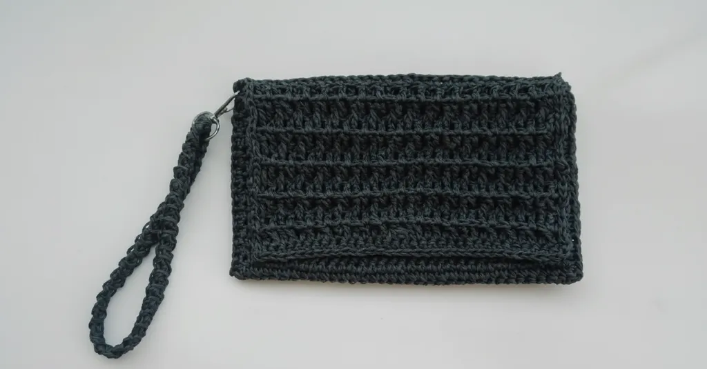 Kağıt İpten Örme Telefonluk Cüzdan - Hasır Görünümlü, El Emeği