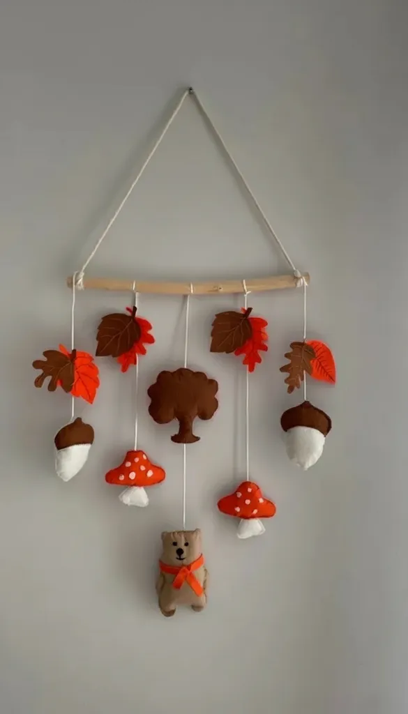 Keçe Sonbahar Temalı Bebek Odası Duvar Süsü - El Yapımı