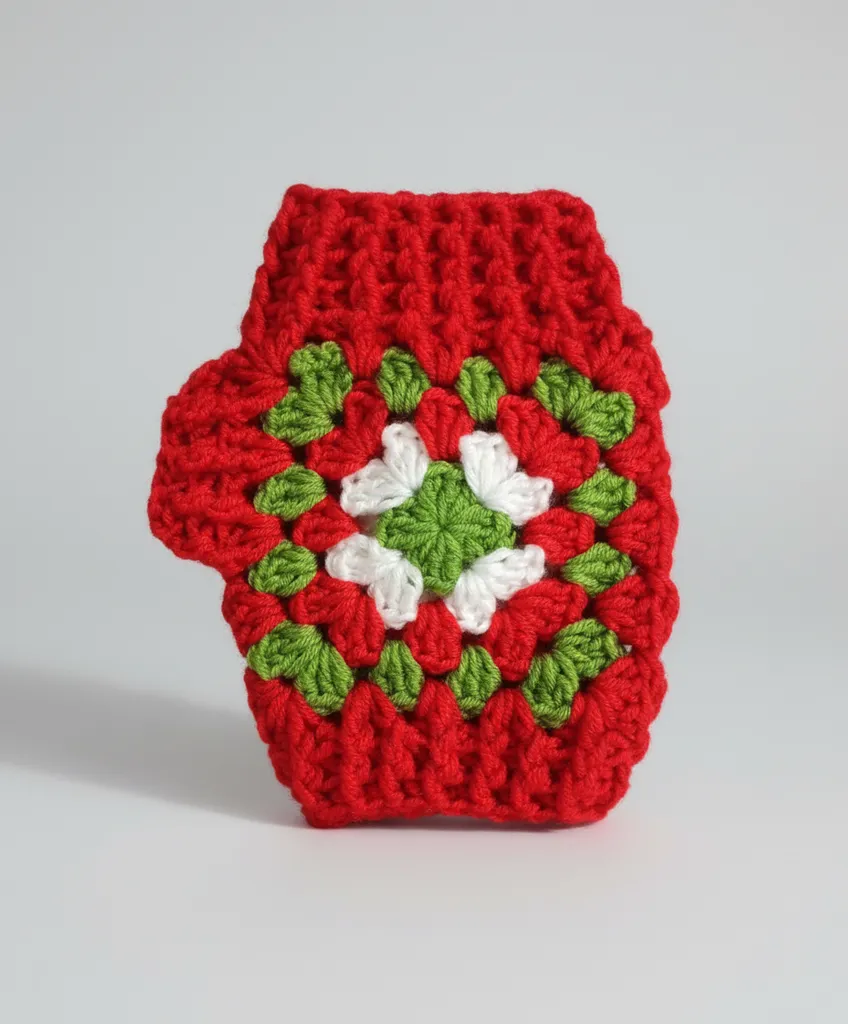 Kırmızı Yeşil Beyaz Yılbaşı Temalı Örgü Eldiven - El Emeği