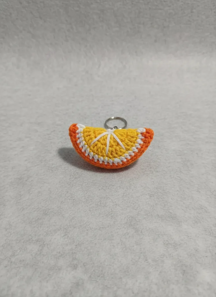 Örgü Portakal Dilimi Anahtarlık - El Emeği Hediye Seçeneği