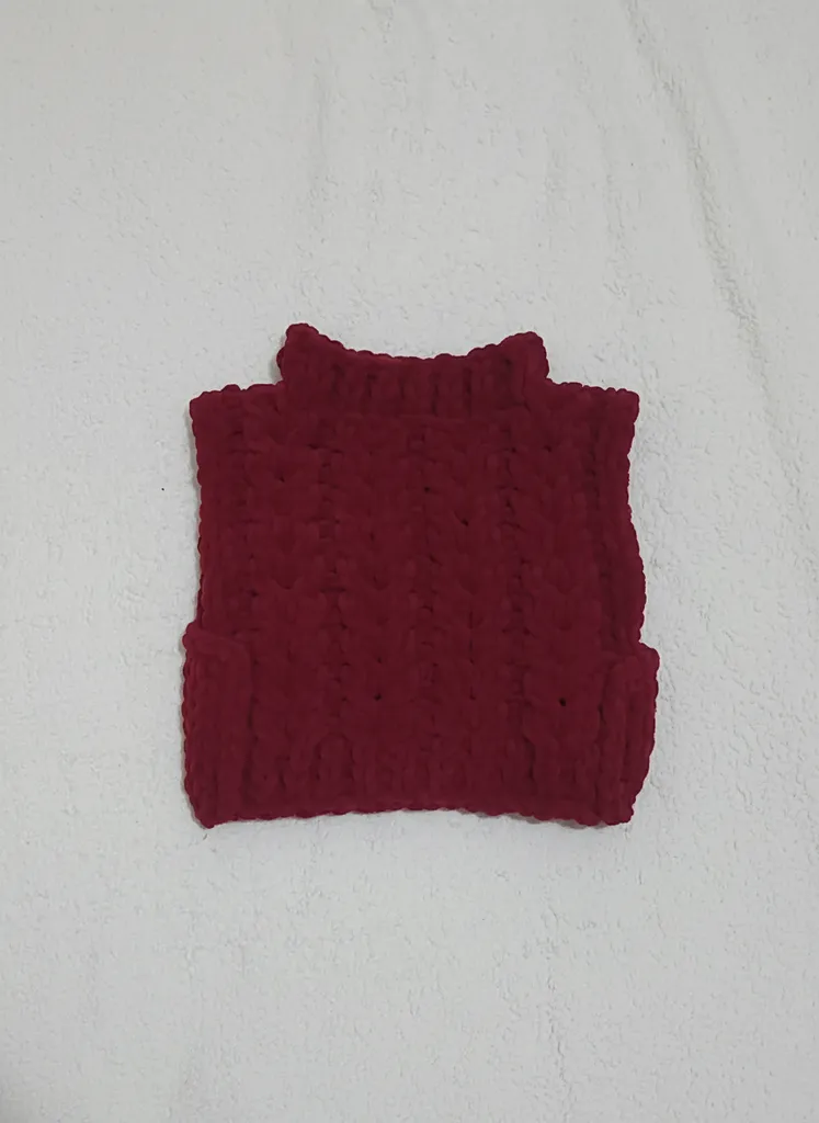 Bordo Puffy Süveter - Yumuşak Dokulu, Kişiye Özel Örgü