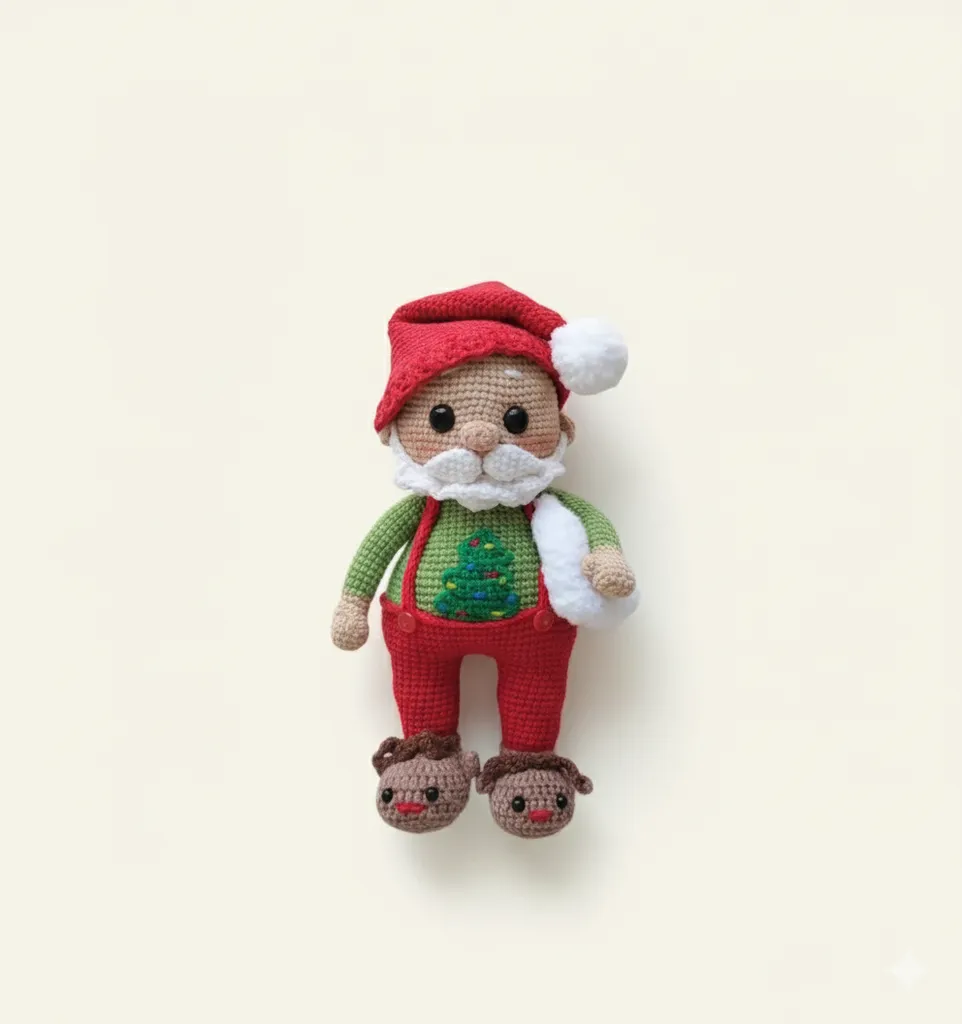 Örme Noel Baba Amigurumi Bebek - 25 cm Boyutunda - El Yapımı