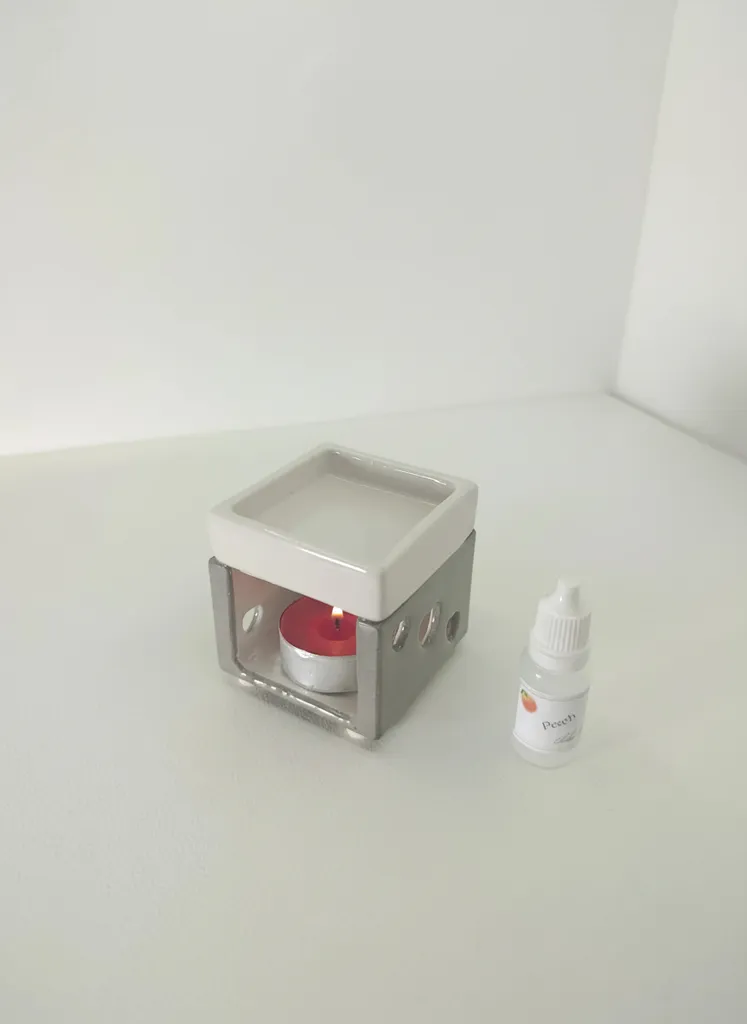 Gri Seramik Buhurdanlık Seti - Tealight Mum ve Esans Yağı Dahil