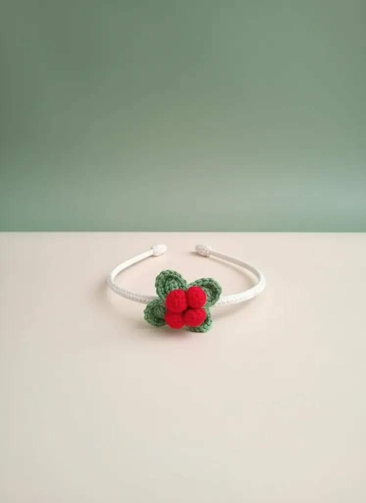 Beyaz Örgü Kokina Çiçeği Taç - El Emeği Özel Tasarım