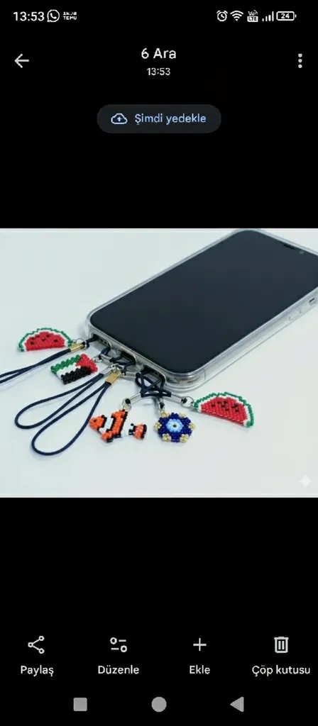 Miyuki Boncuklu Telefon Charm Aksesuarları - El Yapımı Nazar Boncuğu