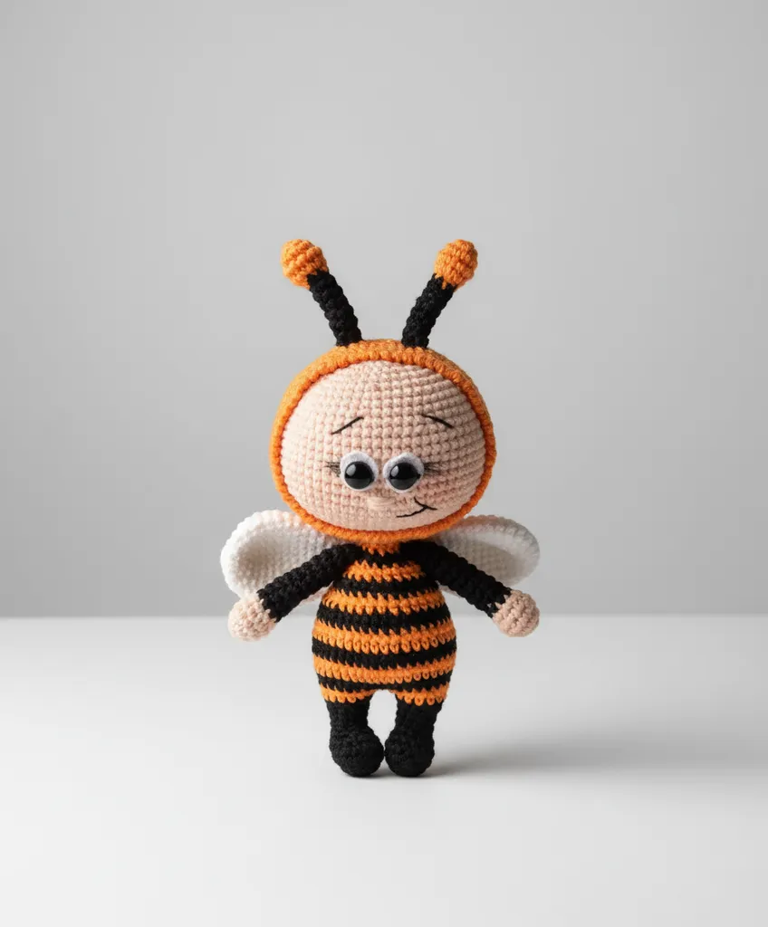 Örme Oyuncak Arı Bebek - 16 cm Boyunda - El Emeği