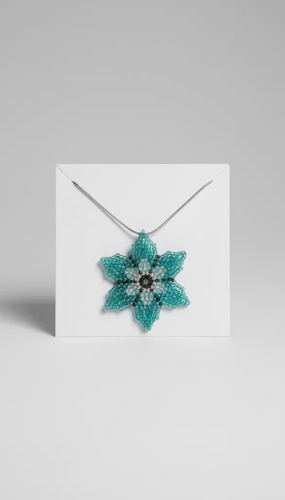 Boncuk İşlemeli Yıldız Mandala Kolye - El Yapımı Takı Çeşitleri