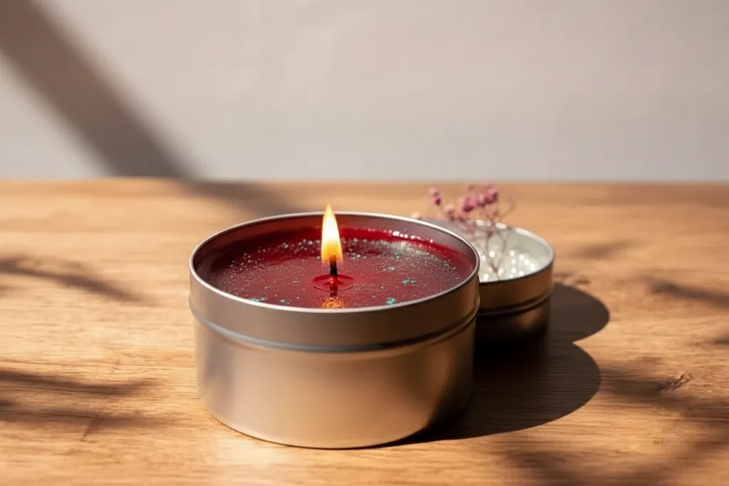 El Yapımı Mystic Ruby Mum - Kırmızı Aromaterapi Mum Çeşitleri