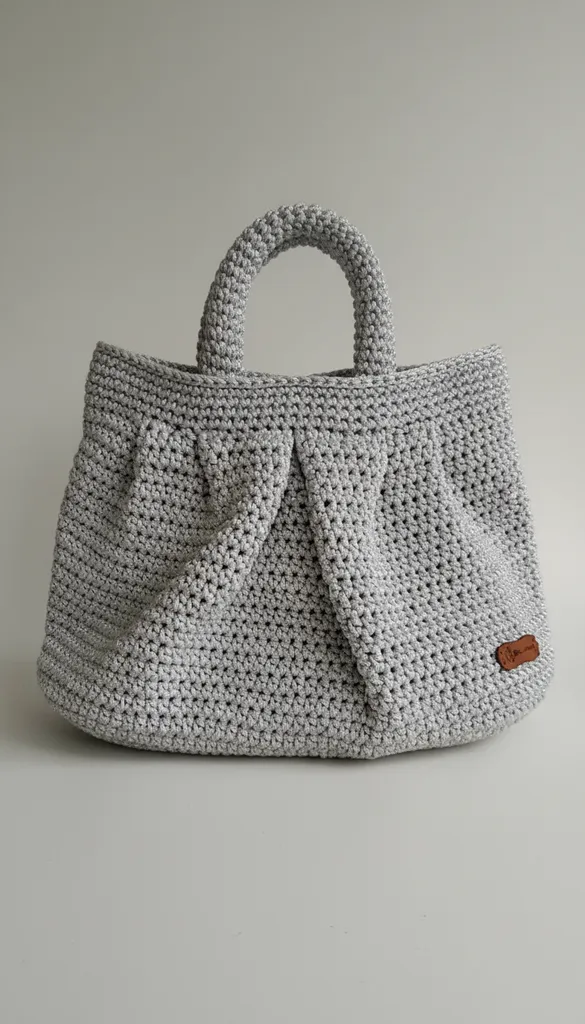 Gümüş Simli Örgü Omuz Çantası - El Emeği Göz Nurudur