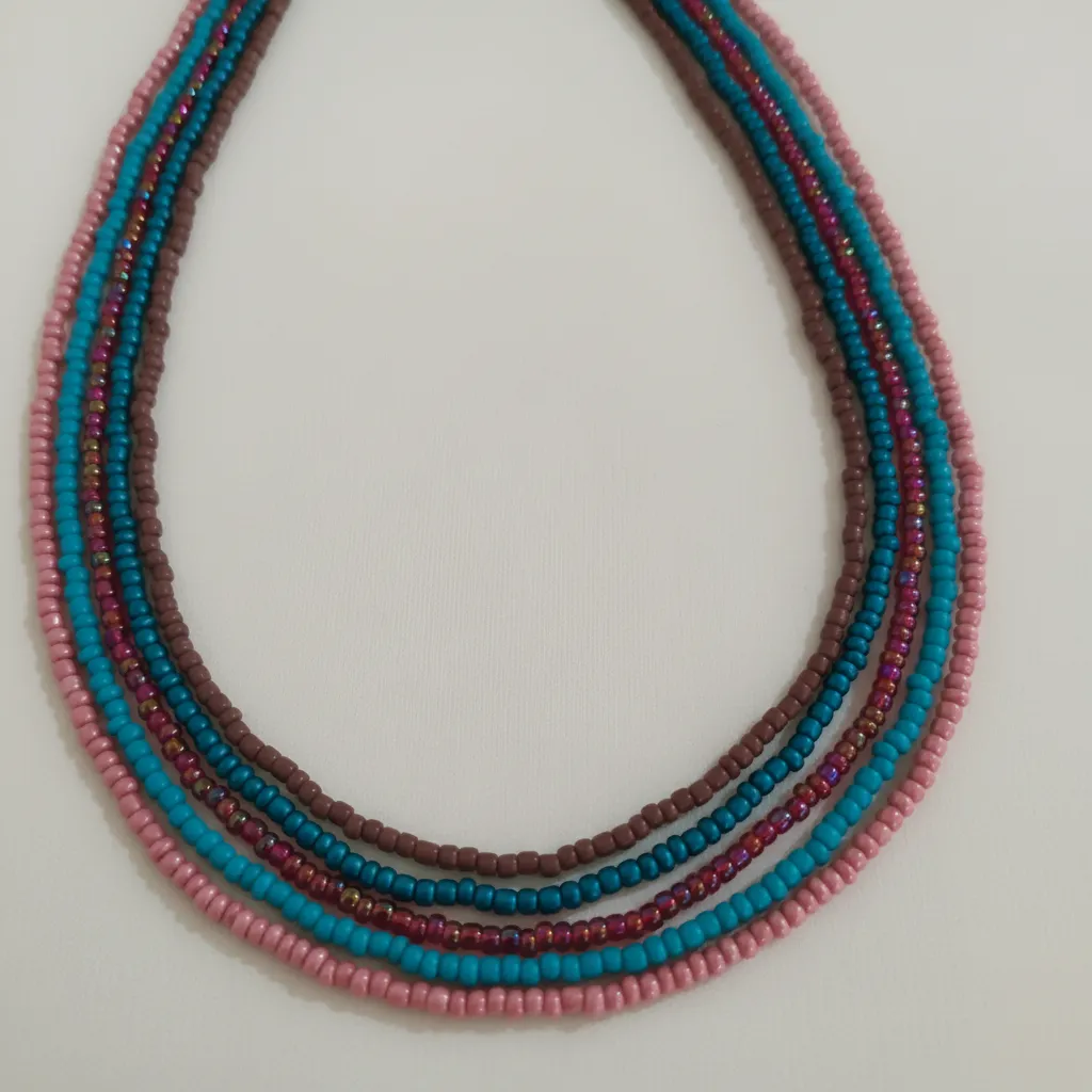 Çoklu Boncuklu Kolyeler - Toprak, Su ve Pembe Tonlarında