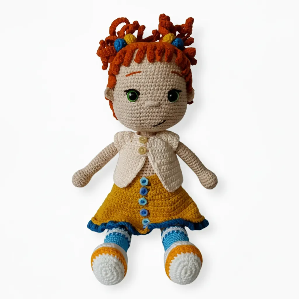 Örgü Kız Çocuk Oyuncak Bebek - 33 cm Amigurumi Bebek