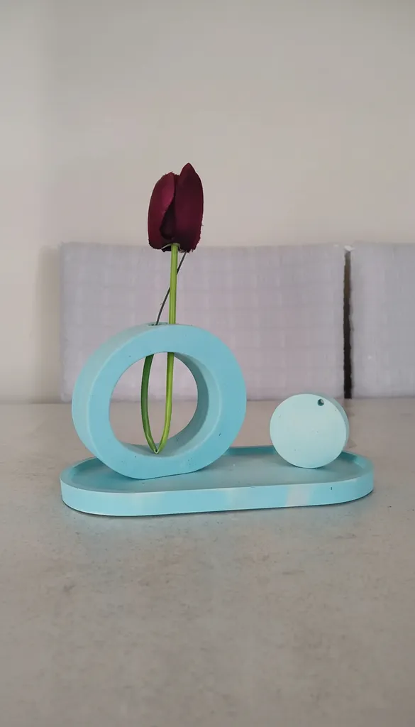 El Yapımı Turkuaz Dekoratif Obje | 3 Parçalı Modern Ev ve Ofis Süsü