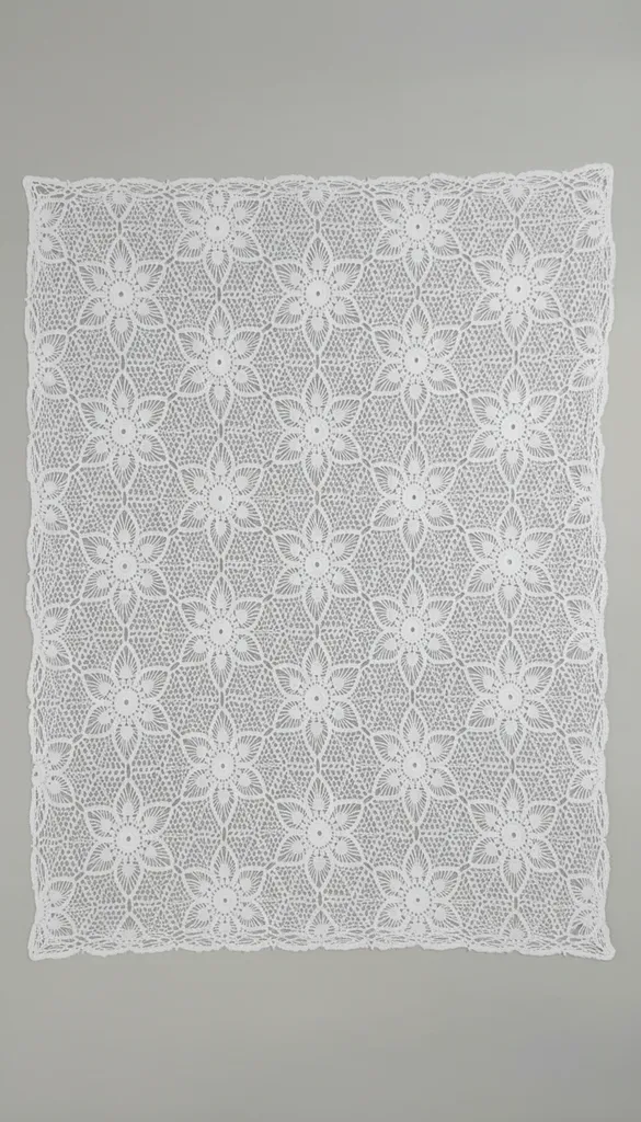 El Emeği Beyaz Dantel Masa Örtüsü – 87x110 cm Özel Tasarım