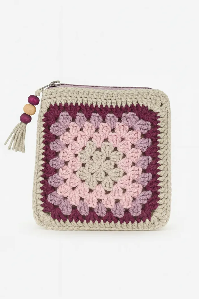 Örgü Motifli Astarlı Cüzdan - 12x12 cm, Şık ve Kullanışlı